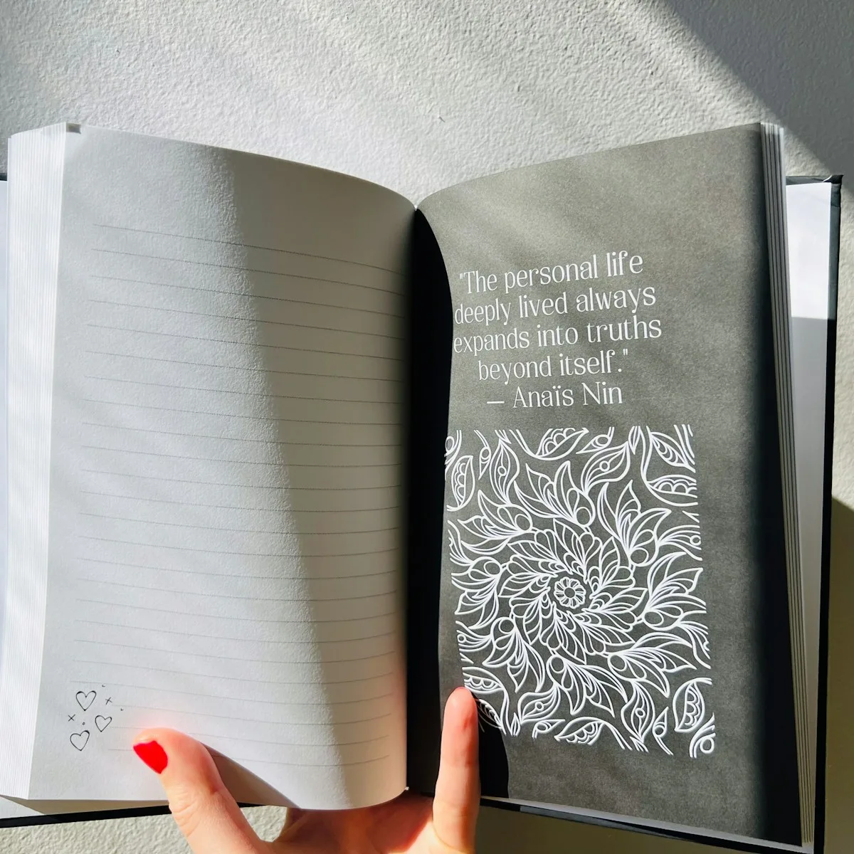 Inner Work 2025: Shadow Work, Meditation, Growth 1 An open book displays a quote.