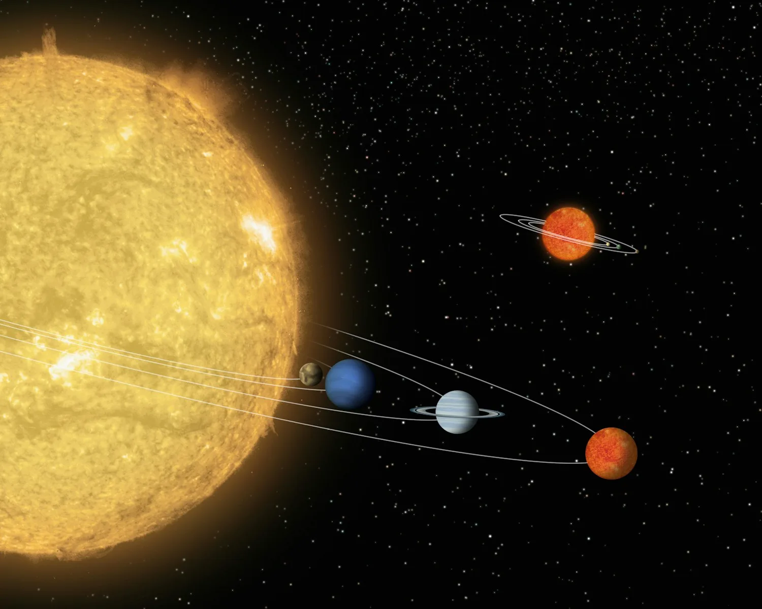 an artist's rendering of the solar system